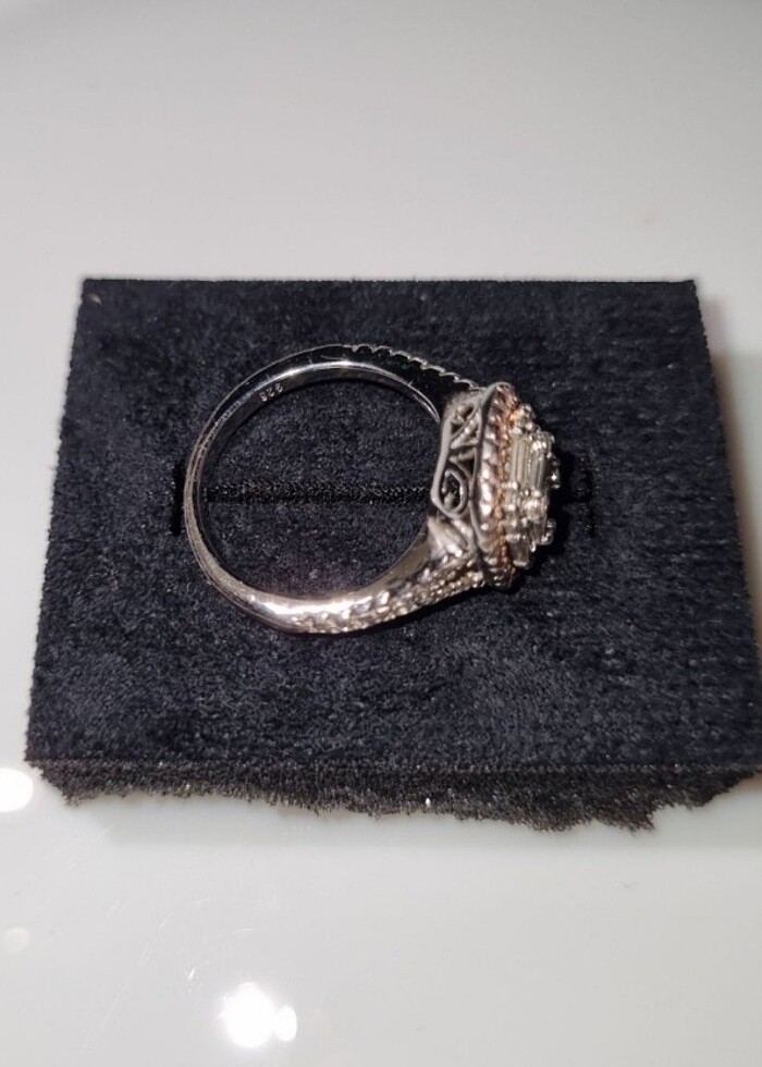 925 AYAR BAGET TAŞLI GÜMÜŞ YÜZÜK - Görsel 4