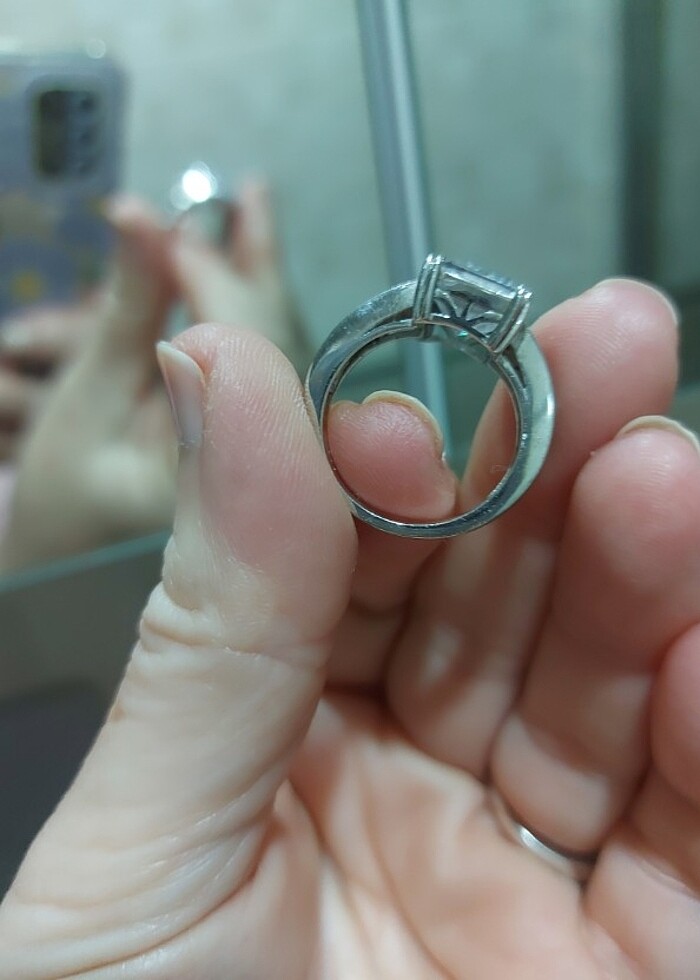 PIRLANTA GİBİ BAGET TAŞLI GÜMÜŞ YÜZÜK  - Görsel 3