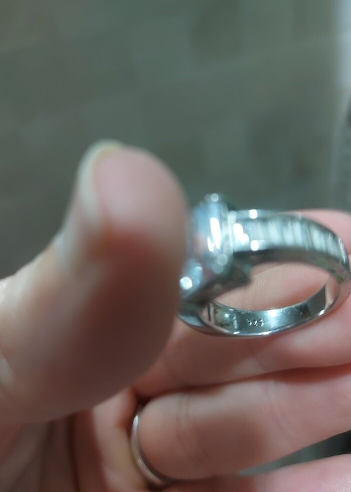 PIRLANTA GİBİ BAGET TAŞLI GÜMÜŞ YÜZÜK  - Görsel 5