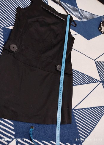 Siyah Kolsuz Düğmeli Midi  Elbise - Görsel 5