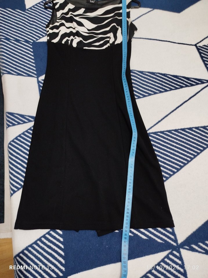 Siyah Zebra Desenli Uzun Abiye Elbise - Görsel 4