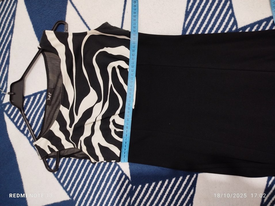 Siyah Zebra Desenli Uzun Abiye Elbise - Görsel 3