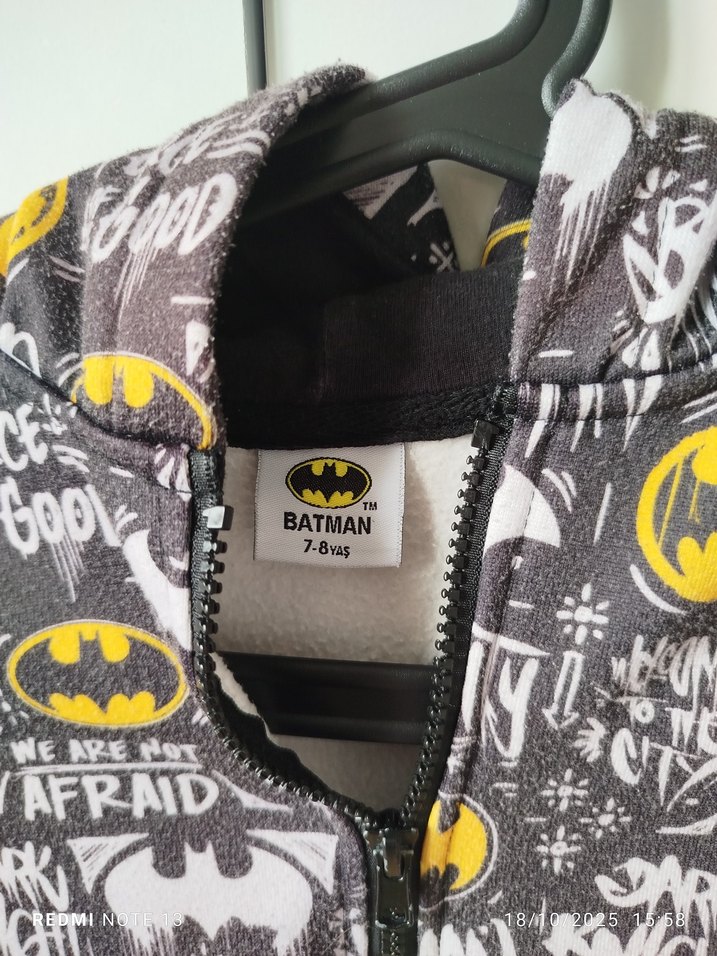 Erkek Çocuk Baskılı Gri Fermuarlı Sweatshirt - Görsel 2