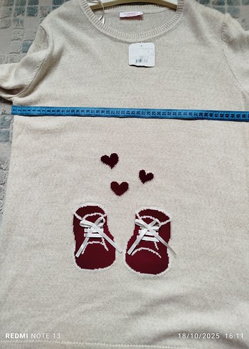 Bej Desenli Kadın Triko Kazak - Görsel 3