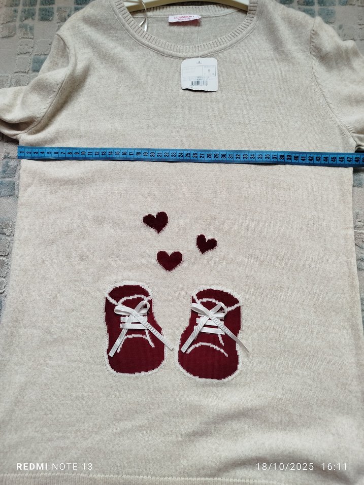 Bej Desenli Kadın Triko Kazak - Görsel 2