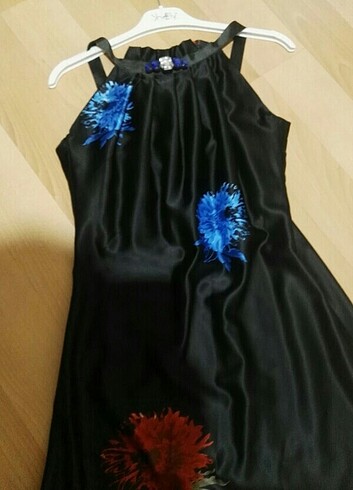 SLN marka saten abiye elbise  - Görsel 4