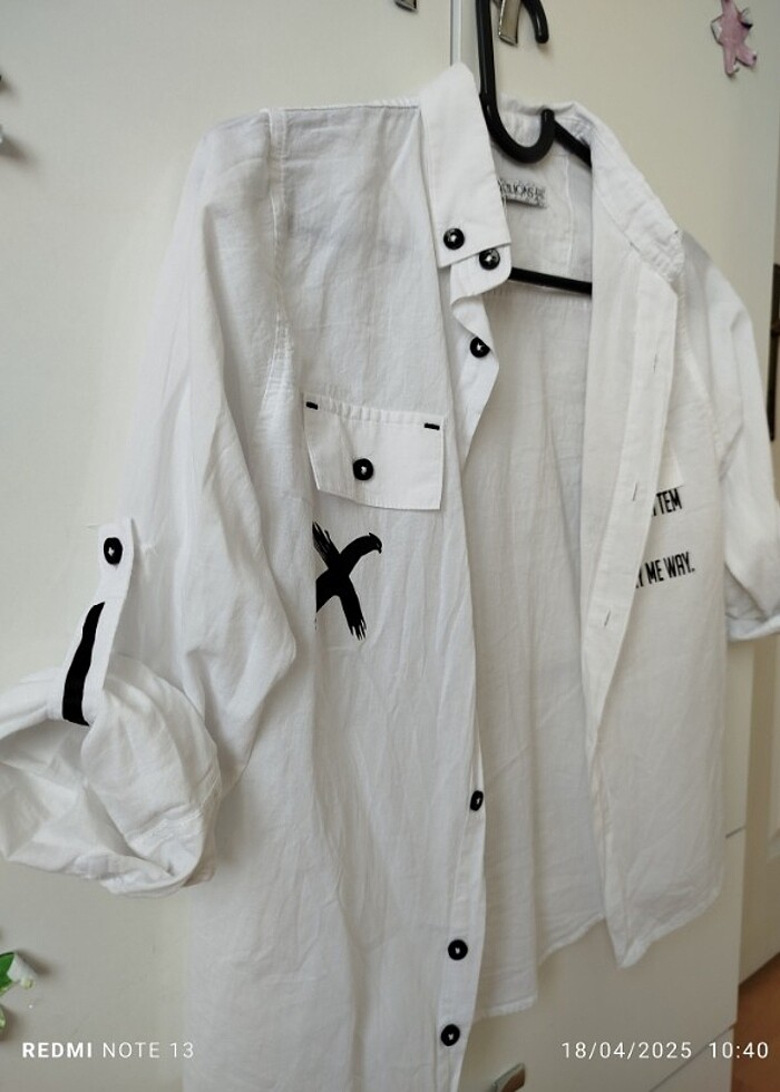 Keten yazlık gömlek - Görsel 4