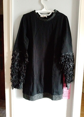 TUNİK SWEATSHİRT KOLLARİ PAYETLİ 