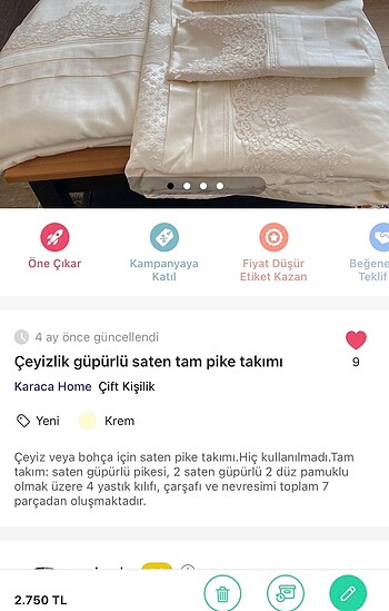 Beden Saten pike takımı