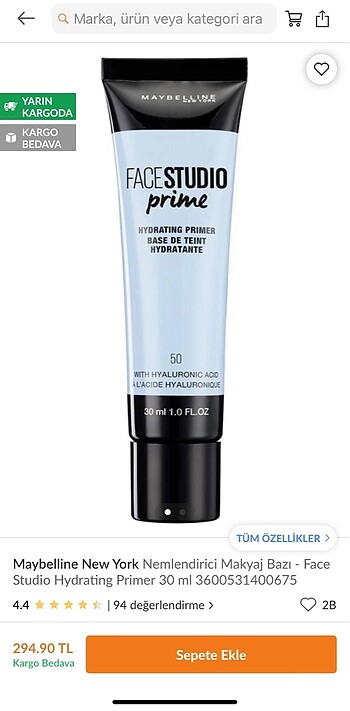 L'Oréal Paris Maybelline Face Studio Prime makyaj bazı