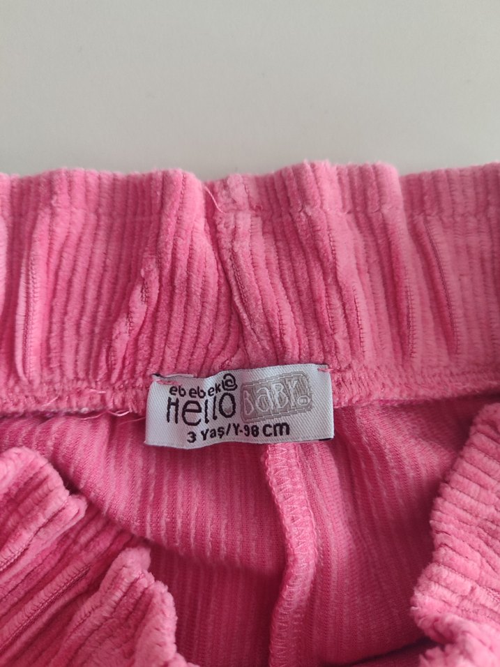 Kız Çocuk kadife Pembe pantolon - Görsel 2