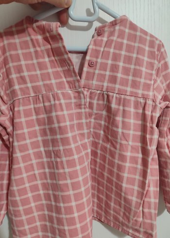 Pembe Kız Çocuk Uzun Kollu Fırfırlı gömlek - Görsel 3