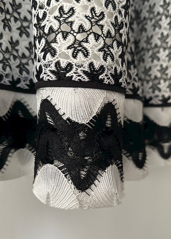 Dantel Detaylı V Yaka Midi Bohem Elbise - Görsel 6