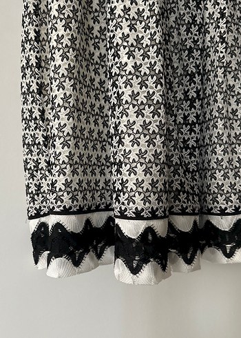 Dantel Detaylı V Yaka Midi Bohem Elbise - Görsel 5