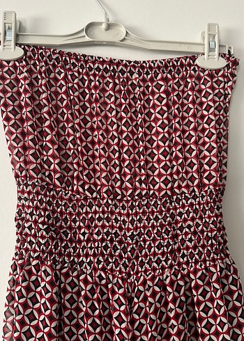 Bordo Bağcıklı Straplez tulum - Görsel 7