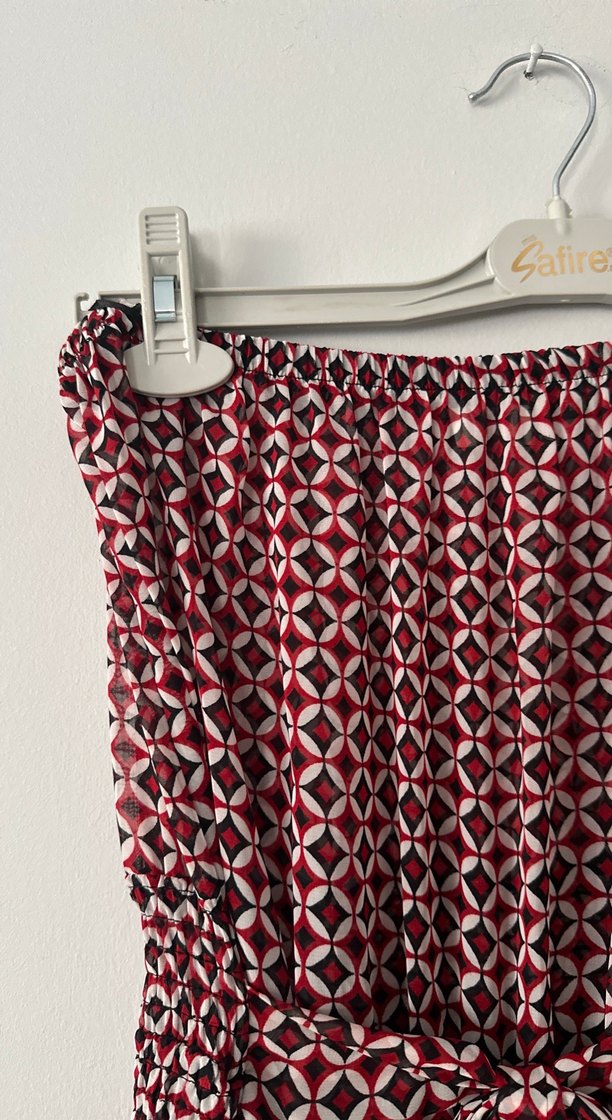 Bordo Bağcıklı Straplez tulum - Görsel 5