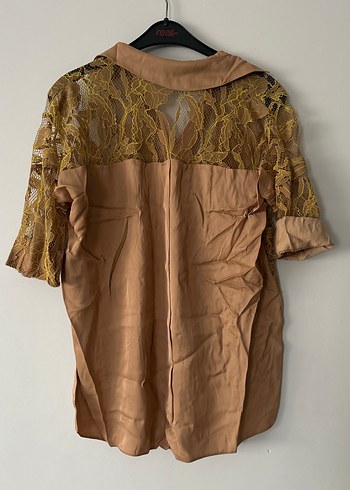 Bej Dantel Detaylı Bohem Kadın Bluz - Görsel 7