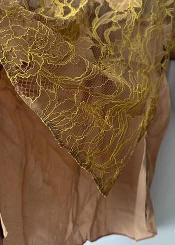 Bej Dantel Detaylı Bohem Kadın Bluz - Görsel 5