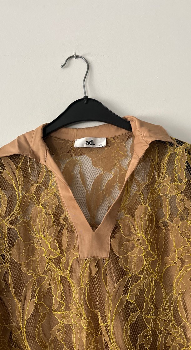 Bej Dantel Detaylı Bohem Kadın Bluz - Görsel 3