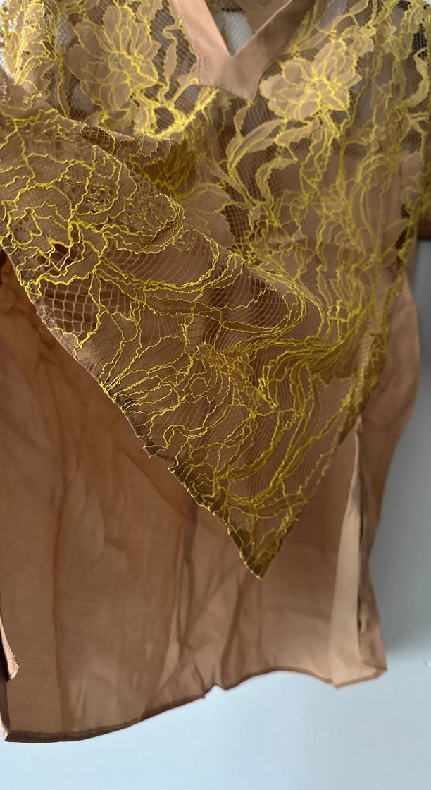 Bej Dantel Detaylı Bohem Kadın Bluz - Görsel 5