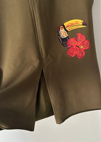 Yeşil Uzun Kollu penye Elbise - Görsel 6