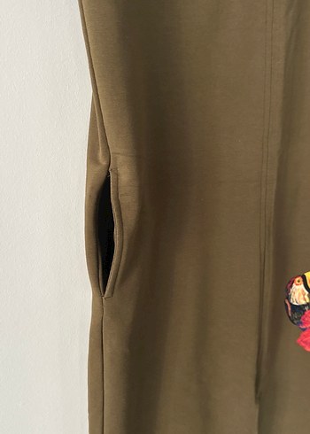 Yeşil Uzun Kollu penye Elbise - Görsel 4