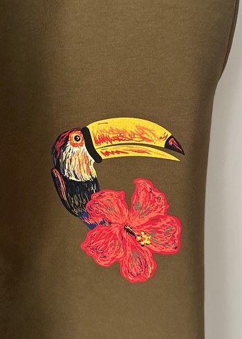 Yeşil Uzun Kollu penye Elbise - Görsel 5