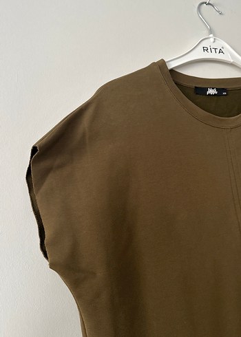 Yeşil Uzun Kollu penye Elbise - Görsel 3