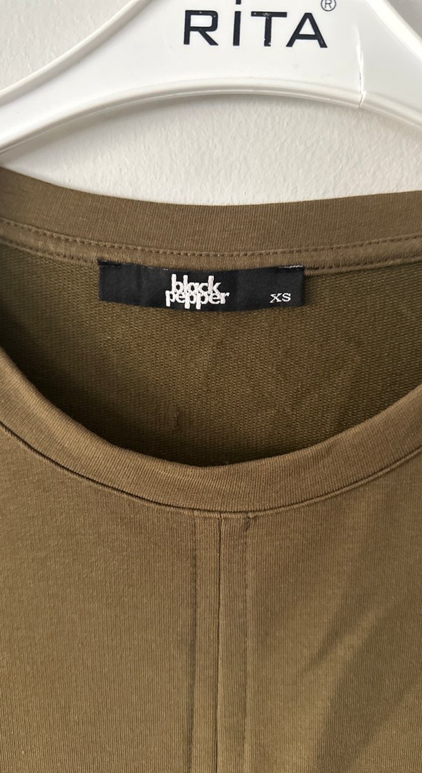 Yeşil Uzun Kollu penye Elbise - Görsel 2