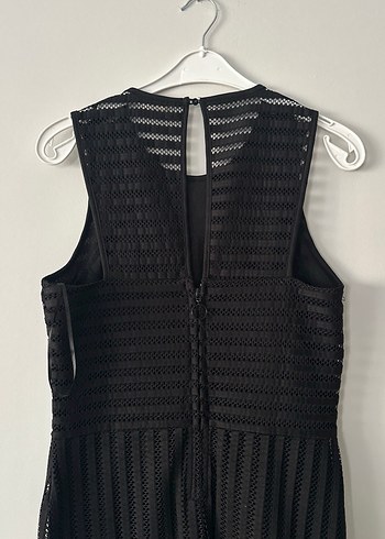 Siyah Piliseli Kolsuz Uzun Kadın Elbise - Görsel 10