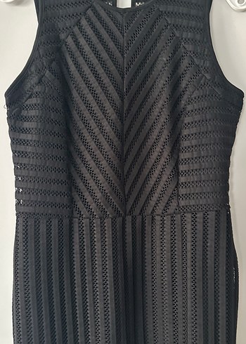 Siyah Piliseli Kolsuz Uzun Kadın Elbise - Görsel 8