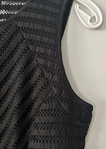 Siyah Piliseli Kolsuz Uzun Kadın Elbise - Görsel 7