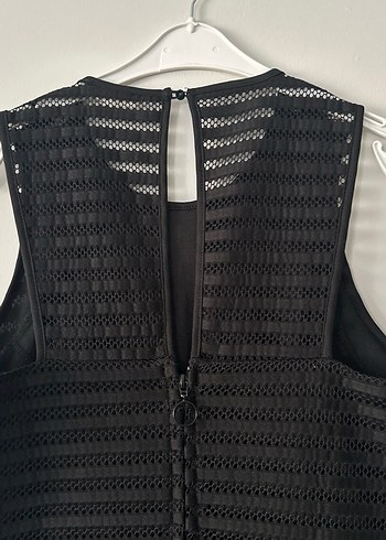 Siyah Piliseli Kolsuz Uzun Kadın Elbise - Görsel 9