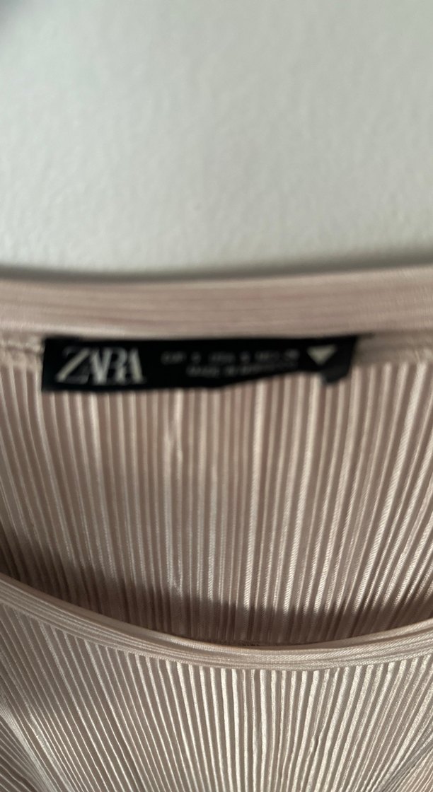 Bej Kadın Uzun Pliseli Elbise - Görsel 4