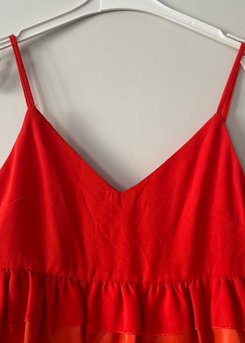 Turuncu Askılı Fırfırlı Bohem tulum - Görsel 5