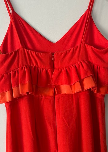 Turuncu Askılı Fırfırlı Bohem tulum - Görsel 6