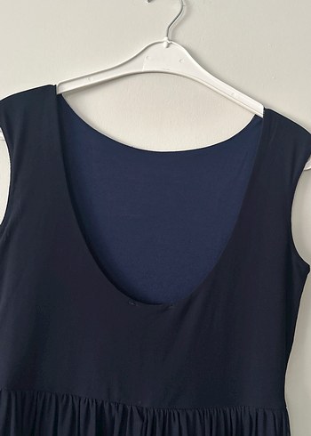 Siyah Uzun Drapeli Kolsuz Elbise - Görsel 8