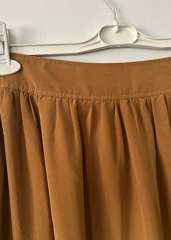Drapeli Kahverengi Uzun Etek - Görsel 2