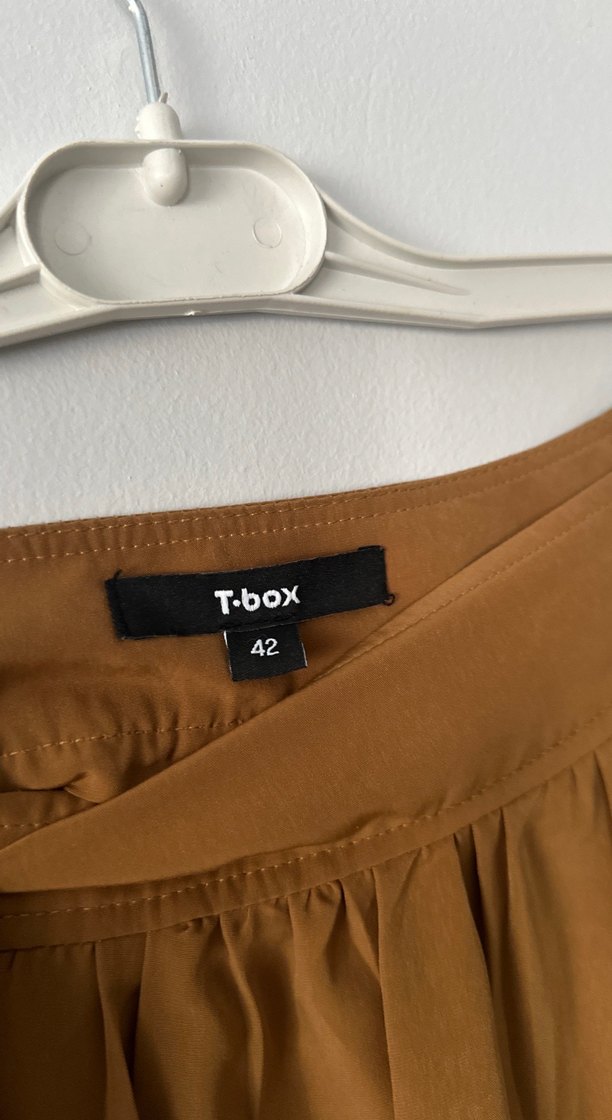 Drapeli Kahverengi Uzun Etek - Görsel 4