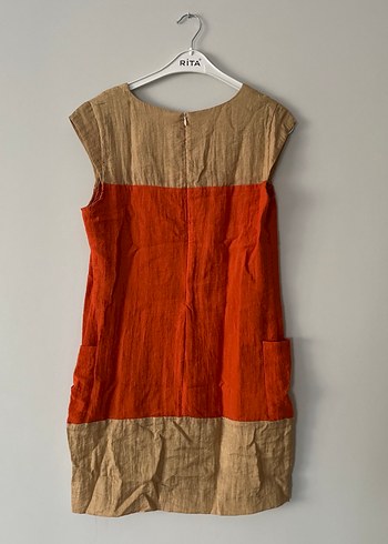 Keten Kumaşlı Midi Bohem Elbise - Görsel 10