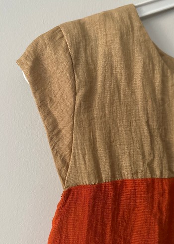 Keten Kumaşlı Midi Bohem Elbise - Görsel 6