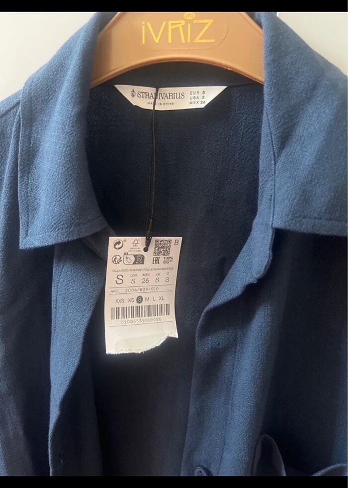 Kısa kol keten karışımlı gömlek - Görsel 4