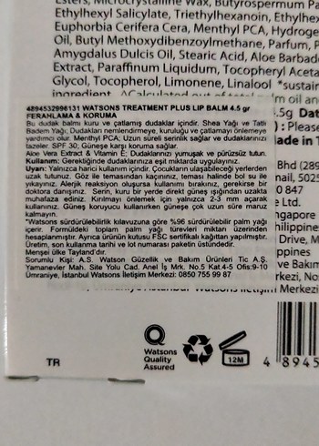 Watsons Soğutucu Koruyucu Dudak Balmı SPF30 - Görsel 3