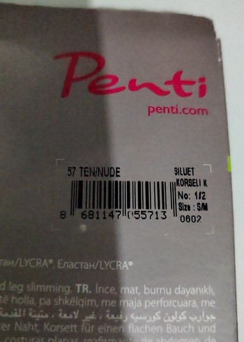 m Beden Penti Sheer Mat Korseli Klotlu Çorap