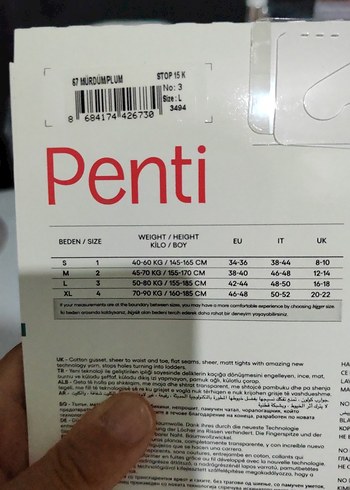 l Beden Penti Mini Siyah Mat Külotlu Çorap 15 Den