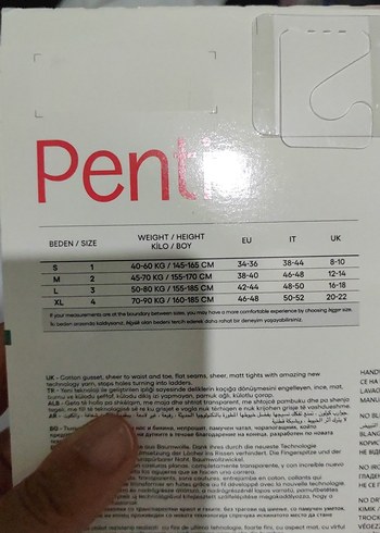 xl Beden Penti Siyah İnce Mat Külotlu Çorap 15 DEN