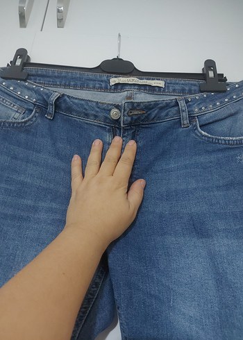 Kadın Mavi Denim Midi Boy Kot Pantolon - Görsel 2