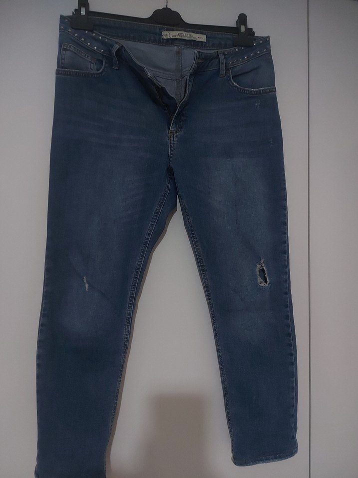 Kadın Mavi Denim Midi Boy Kot Pantolon - Görsel 3