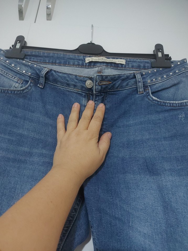 Kadın Mavi Denim Midi Boy Kot Pantolon - Görsel 2