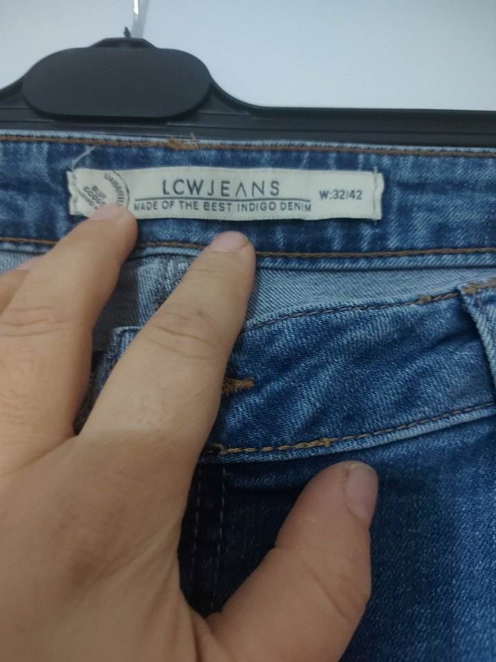 Kadın Mavi Denim Midi Boy Kot Pantolon - Görsel 4